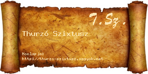 Thurzó Szixtusz névjegykártya