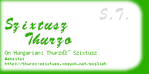 szixtusz thurzo business card